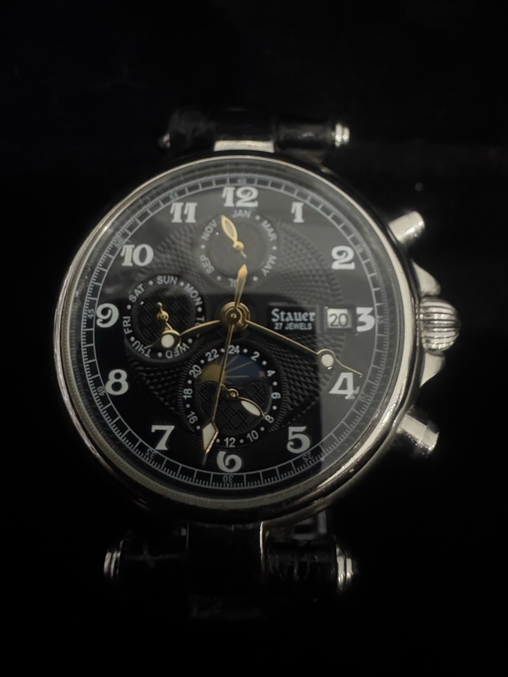 Stauer automatic Men's Black Dial Multifunction Watch